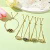 Natural Mixed Gemstone Bullet Link Slider Bracelets BJEW-JB09902-7