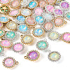 40Pcs 2 Colors UV Plating Alloy with Mixed Color Glass Rhinestone Pendants FIND-PJ0001-40-2