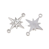 304 Stainless Steel Crystal Rhinestone Connector Charms STAS-P437-14A-P-2
