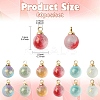 60Pcs 6 Colors Two Tone Transparent Spray Painted Glass Pendants GLAA-YW0004-45-3