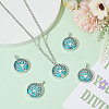 10Pcs Synthetic Turquoise Flat Round Pendants G-AR0006-25A-6