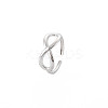 Non-Tarnish 304 Stainless Steel Open Infinity Hollow Cuff Ring for Women RJEW-S405-198P-3