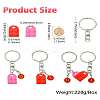 DIY Flat Round with Letter A~Z Alloy Enamel Pendant Keychain Making Kits DIY-CJ0002-77-8