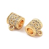 Brass Micro Pave Clear Cubic Zirconia Tube Bails KK-S394-06D-2