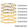 6Pcs Handmade Glass Seed Bead & Brass Beads Stretch Bracelets XZ6120-5-2