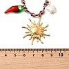 304 Stainless Steel & Plastic Hot Pepper Cherry Pendant Cotton Cord Necklaces for Women LS-NJEW-Z092-01G-02-3
