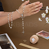 1Pc Alloy Crucifix Cross Virgin Pendant White Round Glass Pearl Rosary Bead Necklaces NJEW-FG0001-23-3