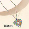 304 Stainless Steel Heart Pendant Necklaces for Men and Women FS-WG1B83F-03-1