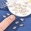 SHEGRACE Brass Pave Cubic Zirconia Oval Connector Charms XGRQ2O331-437A-G-5