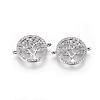 Brass Micro Pave Cubic Zirconia Links ZIRC-E113-04P-1
