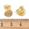 Brass Micro Pave Clear Cubic Zirconia Stud Earrings EJEW-D305-06G-4
