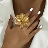 Elegant Hollow Flower Iron Cuff Rings for Bride Lady Daily Vacation Gift KR3281-3