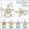 8Pcs 4 Colors Glass Seed Beaded Star Pendants PALLOY-GO00067-2