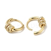 Triple Rings Brass Micro Pave Clear Cubic Zirconia Huggie Hoop Earrings for Women EJEW-C097-11G-2