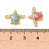 Brass Enamel Turtle Connector Charms KK-H534-03G-3