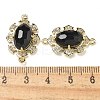 Natural Mixed stone Faceted Oval Connector Charms G-G181-06G-06-3