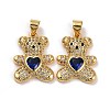 Brass Micro Pave Cubic Zirconia Pendants LS-KK-K258-24D-G-RS-1