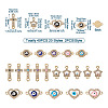 40Pcs 20 Styles Evil Eye Zinc Alloy Enamel Connector Charms ENAM-TA0001-37-3