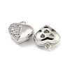 Brass Micro Pave Clear Cubic Zirconia Charms KK-Z057-05P-2