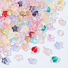 120Pcs 3 Styles Gradient Color Baking Paint Transparent Glass Pendants PALLOY-WR00008-1