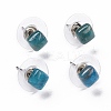 Natural Apatite Ear Studs EJEW-K091-01P-02-1
