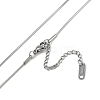 304 Stainless Steel Crystal Rhinestone Cross Pendant Round Snake Chain Necklaces for Women NJEW-Z044-05P-3
