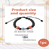 1Pc Frosted Natural Black Stone Round Beaded Braided Bead Bracelets for Unisex BJEW-LP0012-18-2