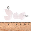 Natural Rose Quartz Pendants G-T144-11D-3