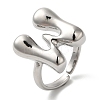 Initials Brass Open Cuff Ring for Women RJEW-N046-02W-P-1
