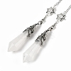 Natural Quartz Crystal Cone Dowsing Pendulum Big Pointed Pendants AJEW-Z041-01F-AS-1