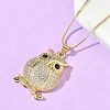 Brass Micro Pave Clear Cubic Zirconia Pendant Necklaces NJEW-D306-01G-C-4