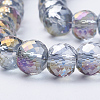 Electroplated Glass Beads Strands EGLA-Q092-8mm-A01-3