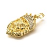 Rack Plating Brass Micro Pave Cubic Zirconia Enamel Pendants KK-L226-033G-01-2