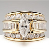 Horse Eye Alloy with Crystal Rhinestone Finger Rings FS-WG251C3-01-1