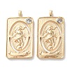 Brass Micro Pave Cubic Zirconia Pendants KK-C079-04G-1