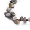 Adjustable Natural Labradorite Chip Beads Braided Bead Bracelets BJEW-JB04392-04-2