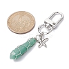5Pcs 5 Styles Wire Wrapped Bullet Naturl Gemstone Pendant Decoraiton HJEW-JM01391-S-4