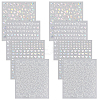 8 Sheets 4 Styles Laser Heart Pattern Nail Art Sticker DIY-CY0001-90-6
