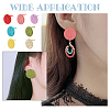   14Pcs 7 Color Iron Flat Round Stud Earrings for Women IFIN-PH0002-01-4