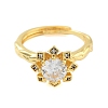 Clear Cubic Zirconia Adjustable Rings RJEW-L120-018G-10-2