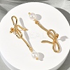 Bowkont 304 Stainless Steel Acrylic Dangle Stud Earrings EJEW-B156-02G-3