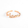 Simple 304 Stainless Steel Mama Cuff Rings for Mother's Day QW8429-3-1