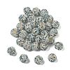 Sparkle Glass Rhinestone Round Beads OACR-S048-01G-2