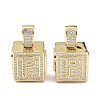 Alphabet Brass Micro Pave Clear Cubic Zirconia Pendants ZIRC-O045-01G-P-2