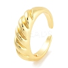 Rack Plating Brass Open Cuff Ring for Women RJEW-Z059-02G-01-1