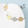 Religion 304 Stainless Steel Link Bracelets for Women BJEW-F524-03GP-3