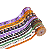 9Pcs 9 Styles Halloween Printed Polyester Grosgrain Ribbon OCOR-WH0085-74-1