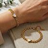 304 Stainless Steel & Natural Shell Link Bracelets WG3EE75-01-2