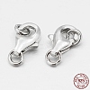 Anti-Tarnish Rhodium Plated 925 Sterling Silver Lobster Claw Clasps STER-O015-A-04-2