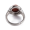 Natural Mixed Stone Round Adjustable Rings RJEW-K271-04P-5